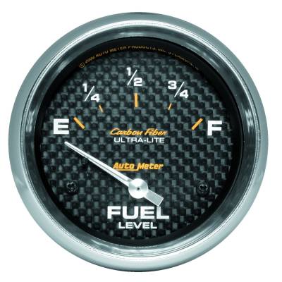 AutoMeter GAUGE, FUEL LEVEL, 2 5/8" , 240OE TO 33OF, ELEC, CARBON FIBER 4816