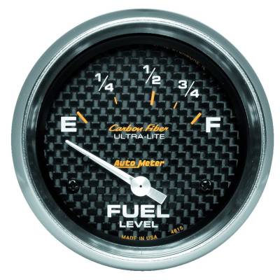 AutoMeter GAUGE, FUEL LEVEL, 2 5/8" , 73OE TO 10OF, ELEC, CARBON FIBER 4815
