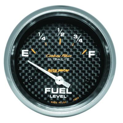 AutoMeter GAUGE, FUEL LEVEL, 2 5/8" , 0OE TO 90OF, ELEC, CARBON FIBER 4814