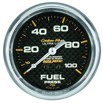 AutoMeter GAUGE, FUEL PRESSURE, 2 5/8" , 100PSI, MECHANICAL, CARBON FIBER 4812