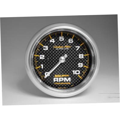 AutoMeter GAUGE, TACHOMETER, 3 3/8" , 10K RPM, IN-DASH, CARBON FIBER 4798
