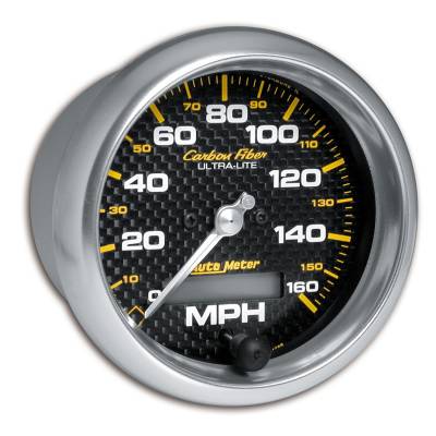 AutoMeter GAUGE, SPEEDOMETER, 3 3/8" , 160MPH, ELEC. PROGRAMMABLE, CARBON FIBER 4789