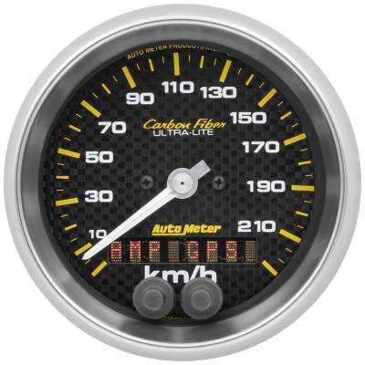 AutoMeter GAUGE, SPEEDOMETER, 3 3/8" , 225KM/H, GPS, CARBON FIBER 4780-M