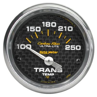 AutoMeter GAUGE, TRANSMISSION TEMP, 2 1/16" , 100-250 Degrees F, ELECTRIC, CARBON FIBER 4757