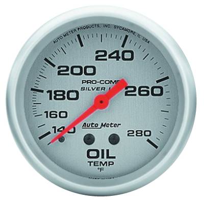 AutoMeter GAUGE, OIL TEMP, 2 5/8", 140-280 Degrees F, 8FT., LIQUID FILLED MECH, ULTRA-LITE 4641