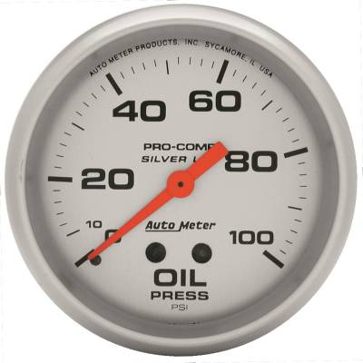 AutoMeter GAUGE, OIL PRESS, 2 5/8" , 100PSI, LIQUID FILLED MECH, ULTRA-LITE 4621