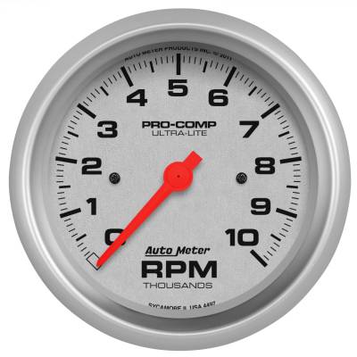 AutoMeter GAUGE, TACHOMETER, 3 3/8" , 10K RPM, IN-DASH, ULTRA-LITE 4497