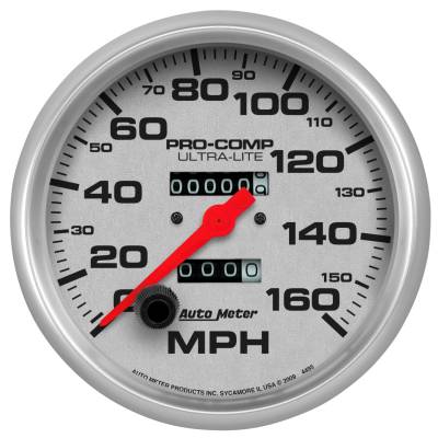 AutoMeter GAUGE, SPEEDOMETER, 5" , 160MPH, MECHANICAL, ULTRA-LITE 4495