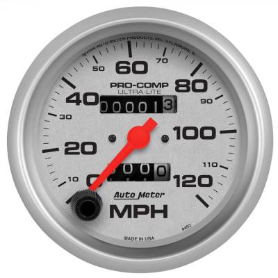 AutoMeter GAUGE, SPEEDOMETER, 3 3/8" , 120MPH, MECHANICAL, ULTRA-LITE 4492
