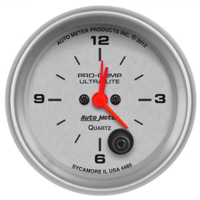 AutoMeter GAUGE, CLOCK, 2 5/8" , 12HR, ANALOG, ULTRA-LITE 4485