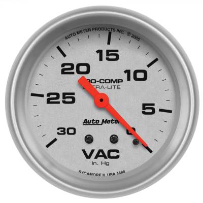 AutoMeter GAUGE, VACUUM, 2 5/8" , 30INHG, MECHANICAL, ULTRA-LITE 4484