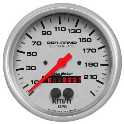 AutoMeter GAUGE, SPEEDOMETER, 5" , 225KM/H, GPS, ULTRA-LITE 4481-M