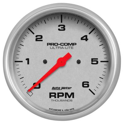AutoMeter GAUGE, TACHOMETER, 5" , 6K RPM, IN-DASH, ULTRA-LITE 4476