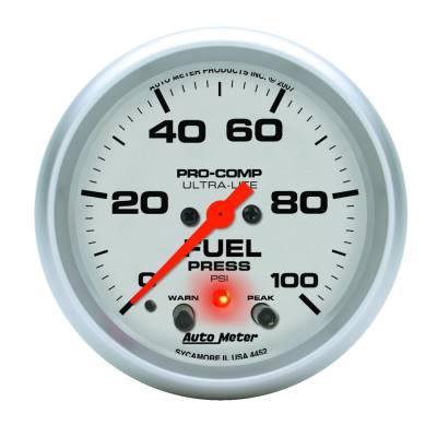 AutoMeter GAUGE, FUEL PRESS, 2 5/8" , 100PSI, DIGITAL STEPPER MOTOR W/PK & WRN, ULTRA-LITE 4472