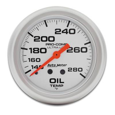 AutoMeter GAUGE, OIL TEMP, 2 5/8" , 140-280 Degrees F, MECHANICAL, ULTRA-LITE 4441