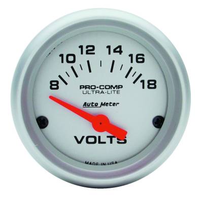 AutoMeter GAUGE, VOLTMETER, 2 1/16" , 18V, ELEC, ULTRA-LITE 4391