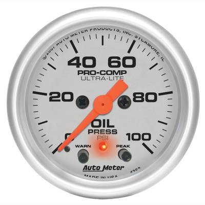 AutoMeter GAUGE, OIL PRESS, 2 1/16" , 100PSI, DIGITAL STEPPER MOTOR W/PK & WRN, ULTRA-LITE 4352