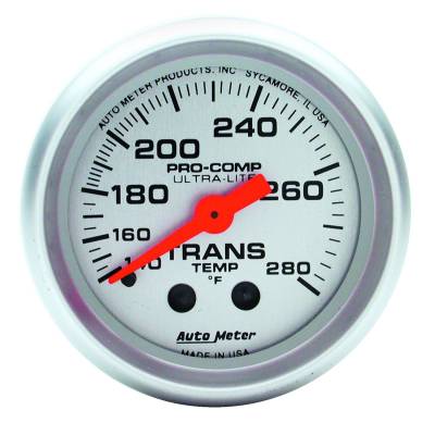 AutoMeter GAUGE, TRANS TEMP, 2 1/16" , 140-280 Degrees F, MECHANICAL, 8FT., ULTRA-LITE 4351