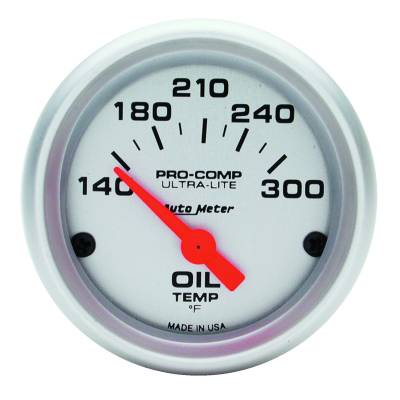 AutoMeter GAUGE, OIL TEMP, 2 1/16" , 140-300 Degrees F, ELECTRIC, ULTRA-LITE 4348