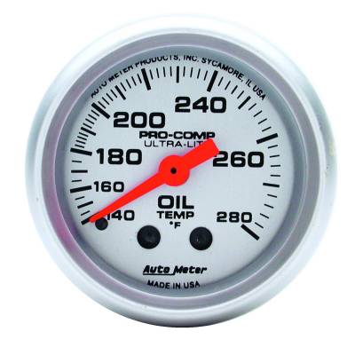 AutoMeter GAUGE, OIL TEMP, 2 1/16" , 140-280 Degrees F, MECHANICAL, ULTRA-LITE 4341