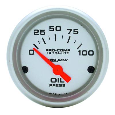 AutoMeter GAUGE, OIL PRESSURE, 2 1/16" , 100PSI, ELECTRIC, ULTRA-LITE 4327