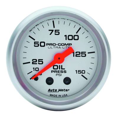 AutoMeter GAUGE, OIL PRESSURE, 2 1/16" , 150PSI, MECHANICAL, ULTRA-LITE 4323