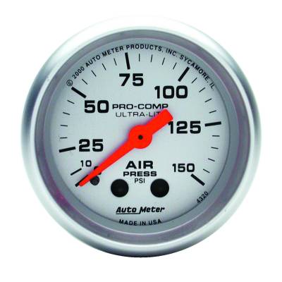 AutoMeter GAUGE, AIR PRESS, 2 1/16" , 150PSI, MECHANICAL, ULTRA-LITE 4320