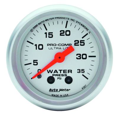 AutoMeter GAUGE, WATER PRESS, 2 1/16" , 35PSI, MECHANICAL, ULTRA-LITE 4307