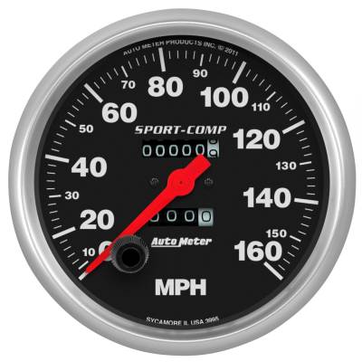 AutoMeter GAUGE, SPEEDOMETER, 5" , 160MPH, MECHANICAL, SPORT-COMP 3995