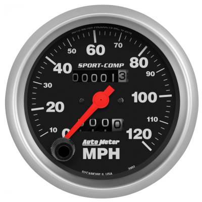 AutoMeter GAUGE, SPEEDOMETER, 3 3/8" , 120MPH, MECHANICAL, SPORT-COMP 3992