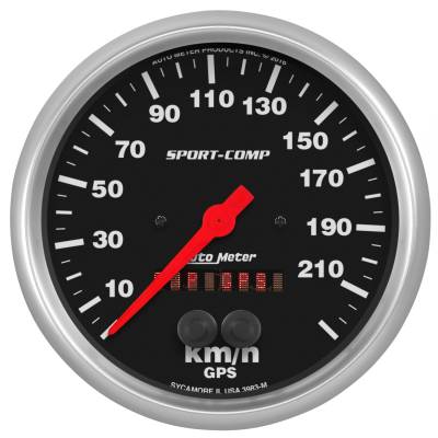 AutoMeter GAUGE, SPEEDOMETER, 5" , 225KM/H, GPS, SPORT-COMP 3983-M