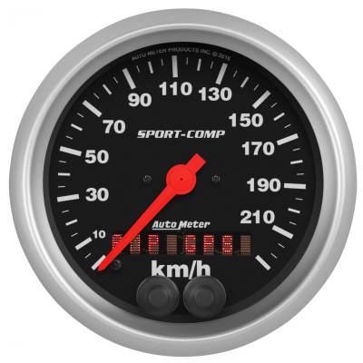 AutoMeter GAUGE, SPEEDOMETER, 3 3/8" , 225KM/H, GPS, SPORT-COMP 3982-M