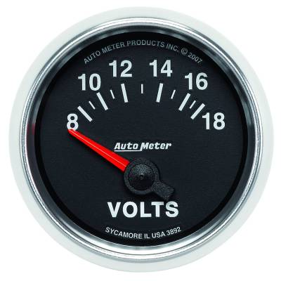 AutoMeter GAUGE, VOLTMETER, 2 1/16" , 18V, ELECTRIC, GS 3892