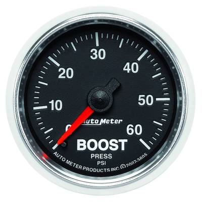 AutoMeter GAUGE, BOOST, 2 1/16" , 60PSI, MECHANICAL, GS 3805