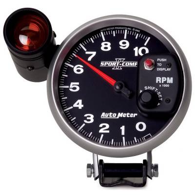 AutoMeter GAUGE, TACHOMETER, 5" , 10K RPM, PEDESTAL W/ EXT. SHIFT-LITE, SPORT-COMP II 3699