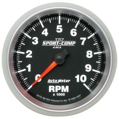 AutoMeter GAUGE, TACHOMETER, 3 3/8" , 10K RPM, IN-DASH, SPORT-COMP II 3697