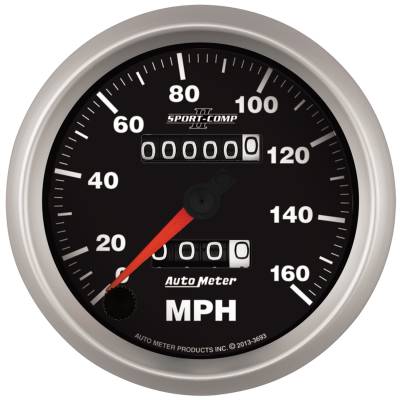AutoMeter GAUGE, SPEEDOMETER, 3 3/8" , 160MPH, MECHANICAL, SPORT-COMP II 3693