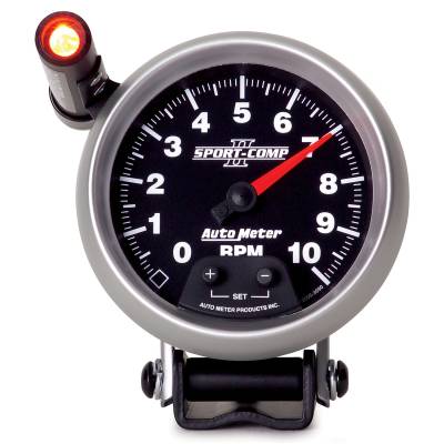 AutoMeter GAUGE, TACHOMETER, 3 3/4" , 10K RPM, PEDESTAL W/ EXT. QUICK-LITE, SPORT-COMP II 3690
