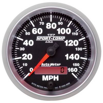 AutoMeter GAUGE, SPEEDOMETER, 3 3/8" , 160MPH, ELEC. PROGRAMMABLE, SPORT-COMP II 3688