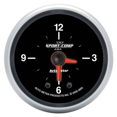 AutoMeter GAUGE, CLOCK, 2 1/16" , 12HR, ANALOG, SPORT-COMP II 3685