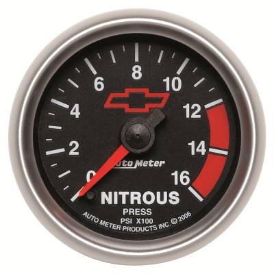 AutoMeter GAUGE, NITROUS PRESSURE, 2 1/16" , 1600PSI, DIGITAL STEPPER MOTOR, GM BOWTIE BLK 3674-00406
