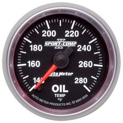 AutoMeter GAUGE, OIL TEMP, 2 1/16in, 140-280deg F, DIGITAL STEPPER MOTOR, SPORT-COMP II 3656