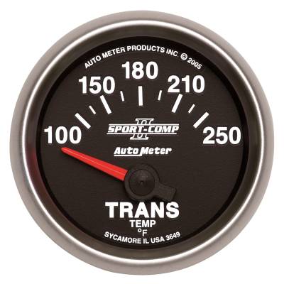 AutoMeter GAUGE, TRANSMISSION TEMP, 2 1/16" , 100-250 Degrees F, ELECTRIC, SPORT-COMP II 3649