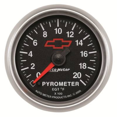 AutoMeter GAUGE, PYROMETER (EGT), 2 1/16" , 2000 Degrees F, STEPPER MOTOR, GM BOWTIE BLACK 3645-00406