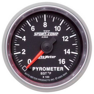 AutoMeter GAUGE, PYROMETER (EGT), 2 1/16in, 1600deg F, DIG STEPPER MOTOR, SPORT-COMP II 3644