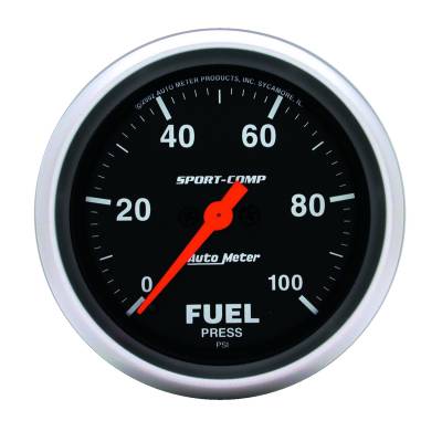 AutoMeter GAUGE, FUEL PRESSURE, 2 5/8" , 100PSI, DIGITAL STEPPER MOTOR, SPORT-COMP 3563