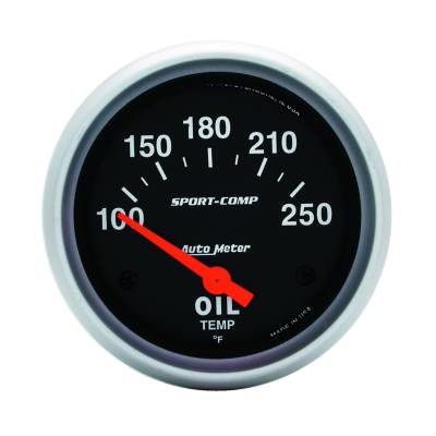 AutoMeter GAUGE, OIL TEMP, 2 5/8" , 100-250 Degrees F, ELECTRIC, SPORT-COMP 3542