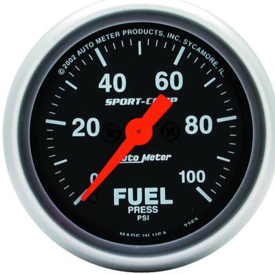 AutoMeter GAUGE, FUEL PRESSURE, 2 1/16" , 100PSI, DIGITAL STEPPER MOTOR, SPORT-COMP 3363