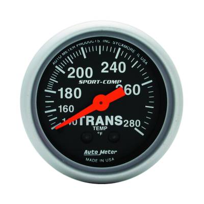 AutoMeter GAUGE, TRANS TEMP, 2 1/16" , 140-280 Degrees F, MECHANICAL, 8FT., SPORT-COMP 3351