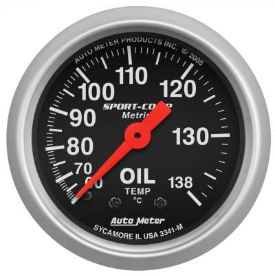 AutoMeter GAUGE, OIL TEMP, 2 1/16" , 60-140 Degrees C, MECHANICAL, SPORT-COMP 3341-M